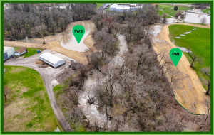 Designed wetlands taking in water after large rain event.